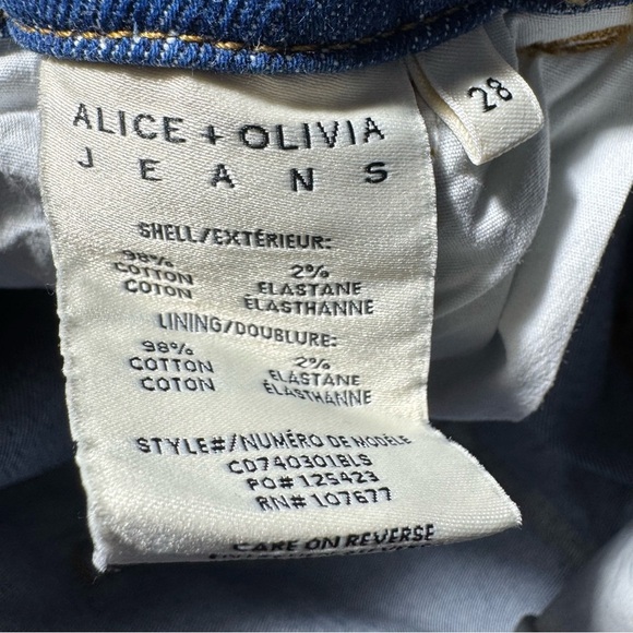 Alice + Olivia Rosemary Paper bag Denim Shorts Size 28 Missing Belt - Picture 13 of 14